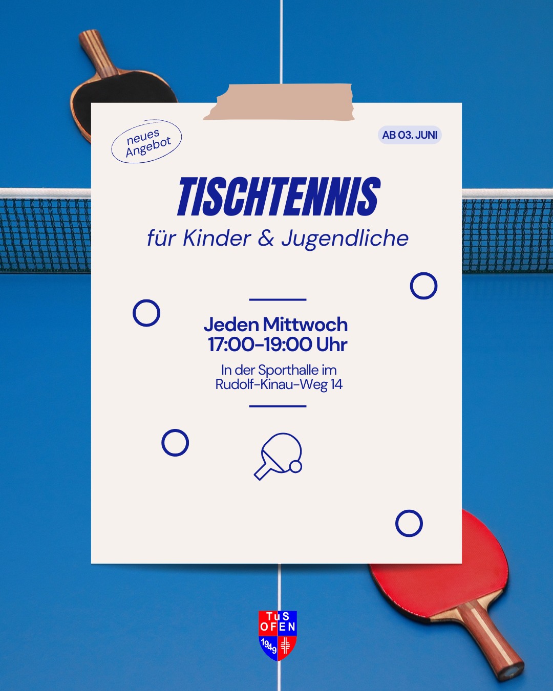 Tischtennis für Kinder und Jugendliche
